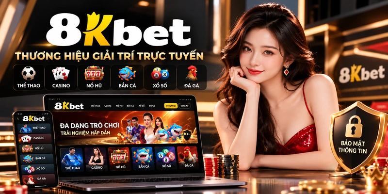 8KBET giới thiệu thương hiệu giải trí trực tuyến với giao diện máy tính, điện thoại và các danh mục trò chơi
